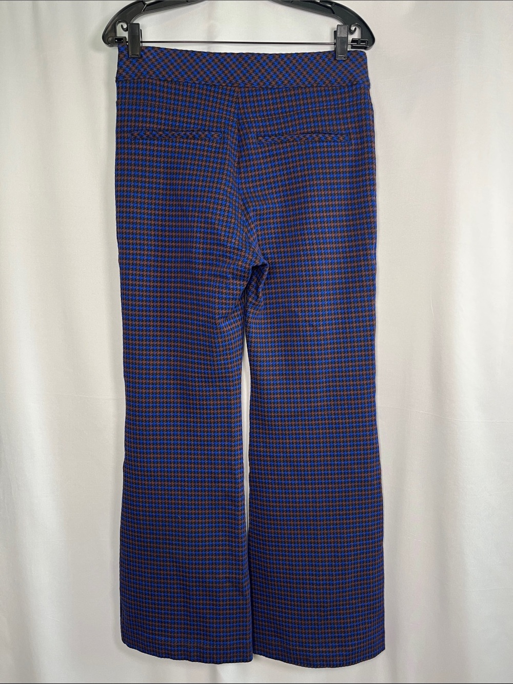 SPANX the perfect pant high rise flare houndstooth blue brown jacquard sz L - Picture 7 of 8